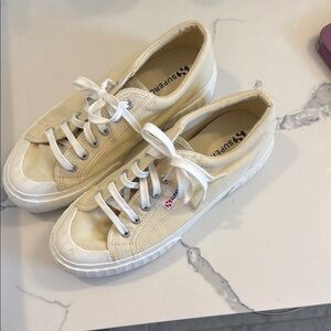 Superga Cream Canvas Sneakers